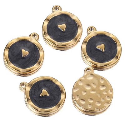 5 kom/lot Emajl od nehrđajućeg čelika Mjesečeva ljubavna medalja Srce privjesci za DIY Naušnice Ogrlica Izrada nakita Privjesak Potrepštine Rukotvorine