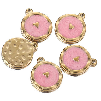 5 kom/lot Emajl od nehrđajućeg čelika Mjesečeva ljubavna medalja Srce privjesci za DIY Naušnice Ogrlica Izrada nakita Privjesak Potrepštine Rukotvorine
