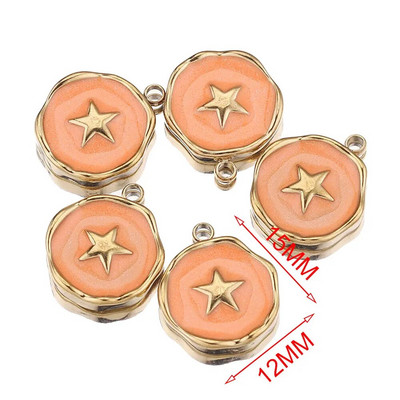 5 kom/lot Emajl od nehrđajućeg čelika Mjesečeva ljubavna medalja Srce privjesci za DIY Naušnice Ogrlica Izrada nakita Privjesak Potrepštine Rukotvorine