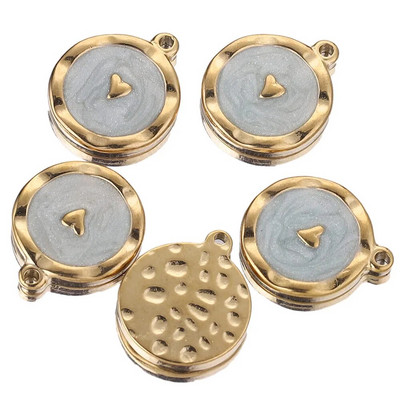 5 kom/lot Emajl od nehrđajućeg čelika Mjesečeva ljubavna medalja Srce privjesci za DIY Naušnice Ogrlica Izrada nakita Privjesak Potrepštine Rukotvorine