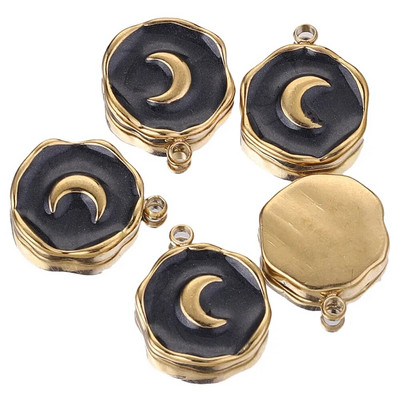 5 kom/lot Emajl od nehrđajućeg čelika Mjesečeva ljubavna medalja Srce privjesci za DIY Naušnice Ogrlica Izrada nakita Privjesak Potrepštine Rukotvorine