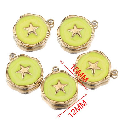 5 kom/lot Emajl od nehrđajućeg čelika Mjesečeva ljubavna medalja Srce privjesci za DIY Naušnice Ogrlica Izrada nakita Privjesak Potrepštine Rukotvorine