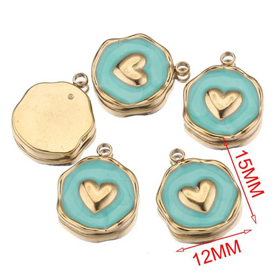 5 kom/lot Emajl od nehrđajućeg čelika Mjesečeva ljubavna medalja Srce privjesci za DIY Naušnice Ogrlica Izrada nakita Privjesak Potrepštine Rukotvorine