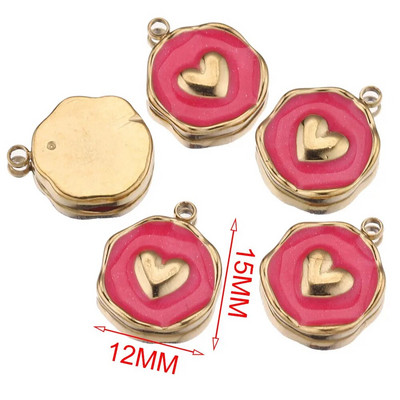 5 kom/lot Emajl od nehrđajućeg čelika Mjesečeva ljubavna medalja Srce privjesci za DIY Naušnice Ogrlica Izrada nakita Privjesak Potrepštine Rukotvorine