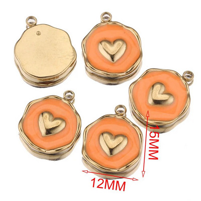 5 kom/lot Emajl od nehrđajućeg čelika Mjesečeva ljubavna medalja Srce privjesci za DIY Naušnice Ogrlica Izrada nakita Privjesak Potrepštine Rukotvorine