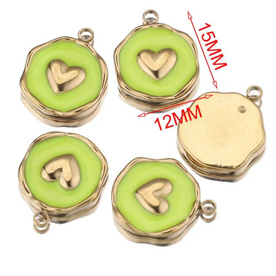 5 kom/lot Emajl od nehrđajućeg čelika Mjesečeva ljubavna medalja Srce privjesci za DIY Naušnice Ogrlica Izrada nakita Privjesak Potrepštine Rukotvorine