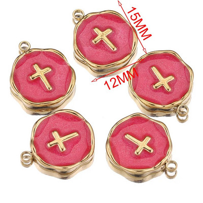 5 kom/lot Emajl od nehrđajućeg čelika Mjesečeva ljubavna medalja Srce privjesci za DIY Naušnice Ogrlica Izrada nakita Privjesak Potrepštine Rukotvorine