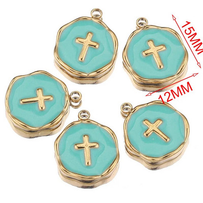 5 kom/lot Emajl od nehrđajućeg čelika Mjesečeva ljubavna medalja Srce privjesci za DIY Naušnice Ogrlica Izrada nakita Privjesak Potrepštine Rukotvorine