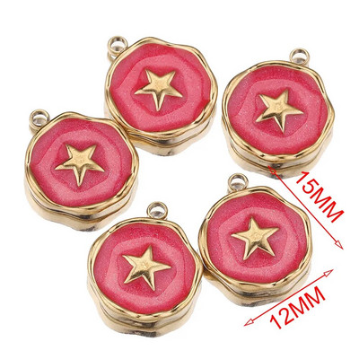 5 kom/lot Emajl od nehrđajućeg čelika Mjesečeva ljubavna medalja Srce privjesci za DIY Naušnice Ogrlica Izrada nakita Privjesak Potrepštine Rukotvorine