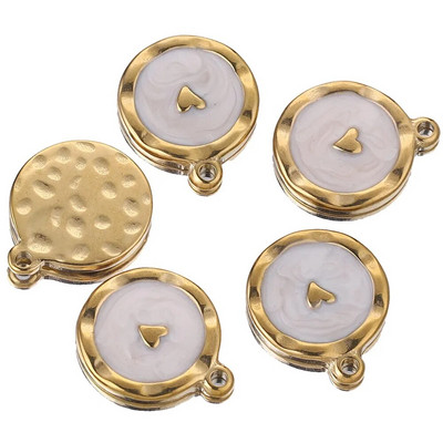 5 kom/lot Emajl od nehrđajućeg čelika Mjesečeva ljubavna medalja Srce privjesci za DIY Naušnice Ogrlica Izrada nakita Privjesak Potrepštine Rukotvorine