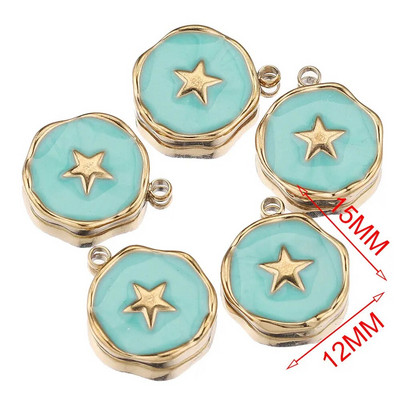 5 kom/lot Emajl od nehrđajućeg čelika Mjesečeva ljubavna medalja Srce privjesci za DIY Naušnice Ogrlica Izrada nakita Privjesak Potrepštine Rukotvorine