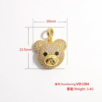 ZHUKOU Bear γούρια για κατασκευή κοσμημάτων πολύχρωμα Cute Bear σκουλαρίκι γούρια μενταγιόν γυναικεία κοσμήματα υλικά χονδρικής VD1284