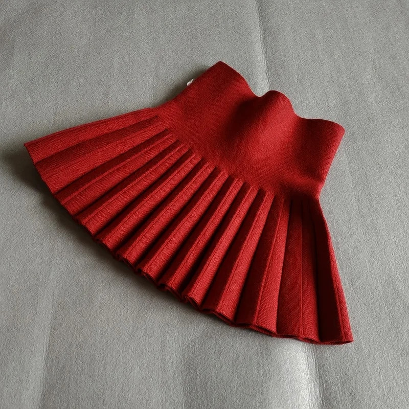 DE PEACH Zimske plisirane suknje za djevojčice, dojenčad, djeca, pletena mini tutu suknja visokog struka, dječja odjeća od 2 do 12 godina