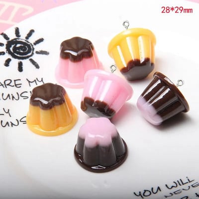 10Pcs Mini Jelly Simulation Kawaii Food Resin Charms Висулки за изработка на бижута Направи си сам Колие Обеци Ключодържател Къща за кукли