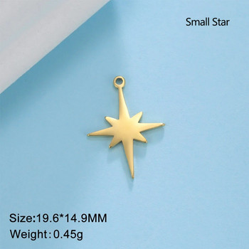 EUEAVAN 5 бр. Полярна звезда Талисмани Талисмани от неръждаема стомана Малки висулки Колие Аксесоари Консумативи за производство на бижута на едро