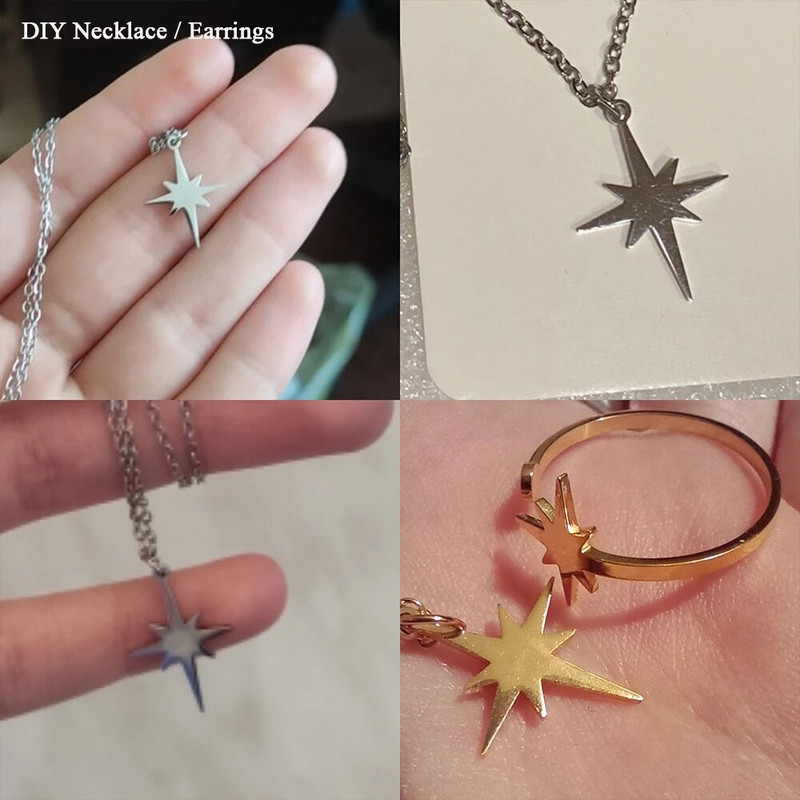 EUEAVAN 5tk North Star Charm roostevabast terasest amuletid väikesed ripats kaelakee tarvikud Ehete valmistamise tarvikud hulgimüük