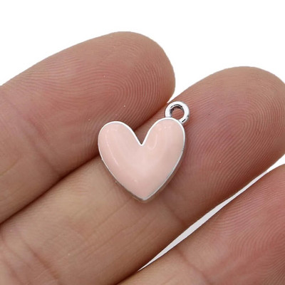 10kom posrebreni emajl Crveno srce privjesci Privjesak za izradu nakita Naušnice Narukvica Ogrlica Dodaci DIY nalazi