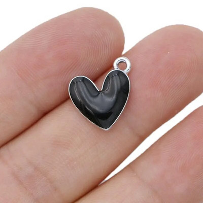 10kom posrebreni emajl Crveno srce privjesci Privjesak za izradu nakita Naušnice Narukvica Ogrlica Dodaci DIY nalazi