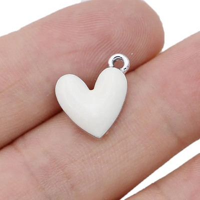 10kom posrebreni emajl Crveno srce privjesci Privjesak za izradu nakita Naušnice Narukvica Ogrlica Dodaci DIY nalazi