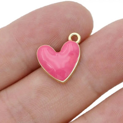 10kom posrebreni emajl Crveno srce privjesci Privjesak za izradu nakita Naušnice Narukvica Ogrlica Dodaci DIY nalazi