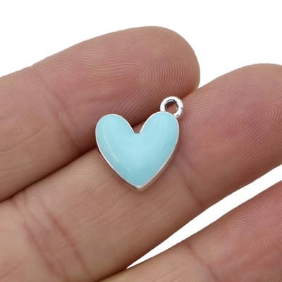 10kom posrebreni emajl Crveno srce privjesci Privjesak za izradu nakita Naušnice Narukvica Ogrlica Dodaci DIY nalazi