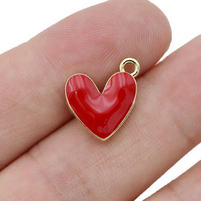 10kom posrebreni emajl Crveno srce privjesci Privjesak za izradu nakita Naušnice Narukvica Ogrlica Dodaci DIY nalazi