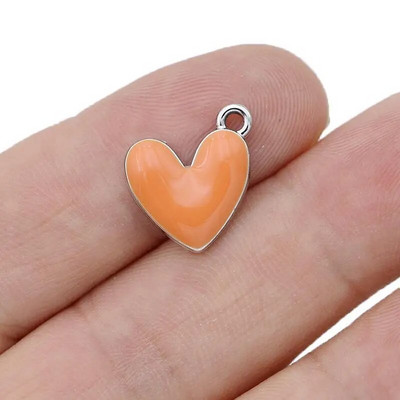 10kom posrebreni emajl Crveno srce privjesci Privjesak za izradu nakita Naušnice Narukvica Ogrlica Dodaci DIY nalazi