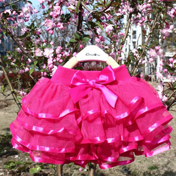 Baby Girl Tutu Mini Skirt Kids Princess Rainbow Pettiskirts Bow Dress Момичета Балетни танцови поли Бална рокля Детски дрехи