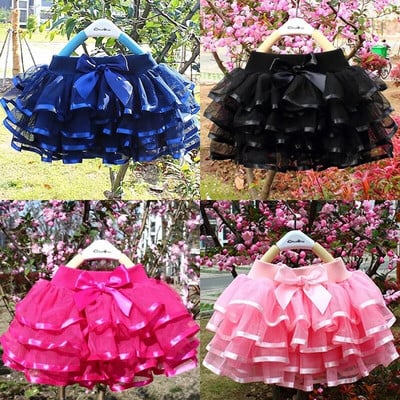 Baby Girl Tutu Mini Skirt Kids Princess Rainbow Pettiskirts Bow Dress Момичета Балетни танцови поли Бална рокля Детски дрехи