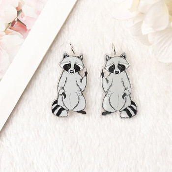 8Pcs Raccoon Trash Charms Творческа акрилна призрачна котка за обеци Колие Ключодържател Направи си сам