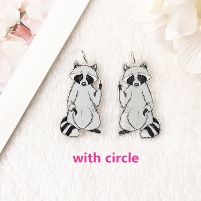 8 τμχ Raccoon Trash Charms Creative Acrylic Ghost Cat For Earring Κολιέ Μπρελόκ Κατασκευή Diy