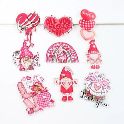 10Pcs/Akrilno Valentinovo Srce Flamingo šarm privjesak za Diy Craft Naušnice Privjesak za ključeve Izrada nakita Pronalaženje pribora