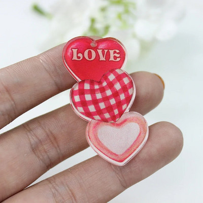 10 tk/ akrüülist sõbrapäevasüda Flamingo võluripats, isetegemise jaoks käsitöö kõrvarõngas võtmehoidja ehted aksessuaaride leidmine