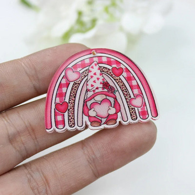 10 tk/ akrüülist sõbrapäevasüda Flamingo võluripats, isetegemise jaoks käsitöö kõrvarõngas võtmehoidja ehted aksessuaaride leidmine