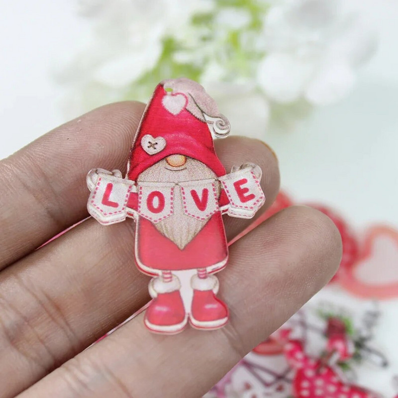 10 tk/ akrüülist sõbrapäevasüda Flamingo võluripats, isetegemise jaoks käsitöö kõrvarõngas võtmehoidja ehted aksessuaaride leidmine