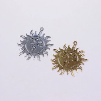 5 τμχ Ανοξείδωτο Γυαλιστερό Big Beautiful Sun Jewelry Charms Κρεμαστό DIY Handcraft Αδιάβροχο Αντιαλλεργικό