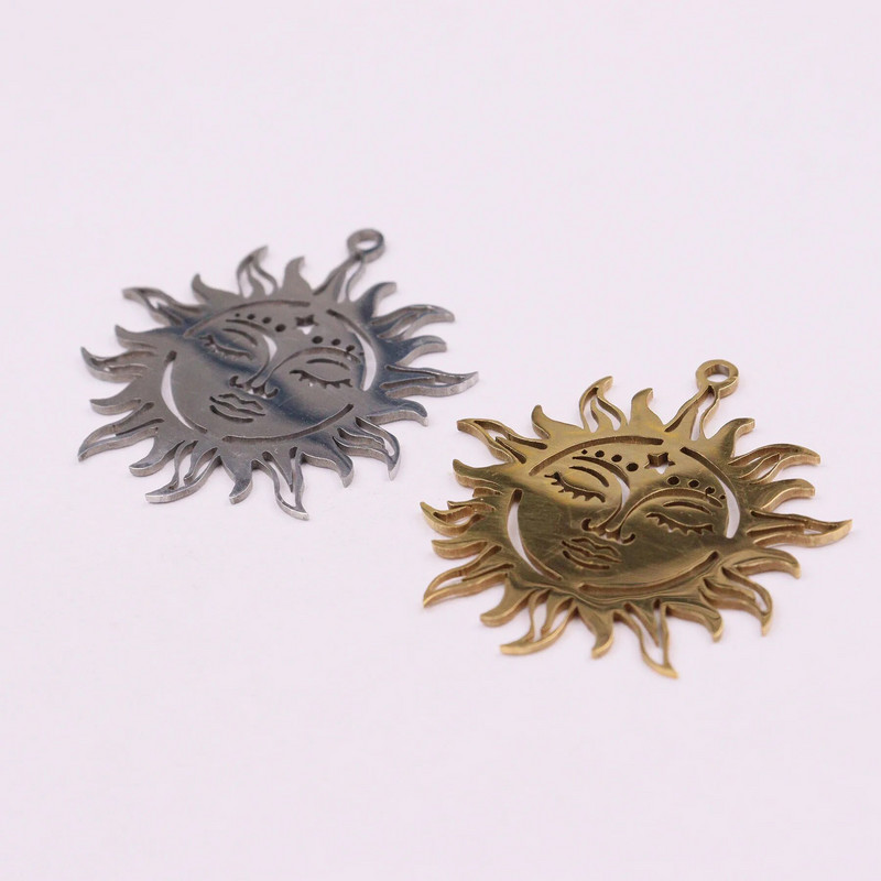 5 tk roostevabast terasest läikiv suur ilus päikese ehe ripats DIY käsitöö veekindel allergiavastane