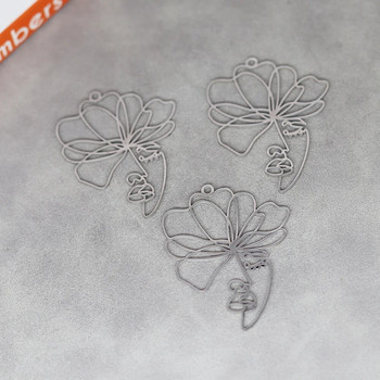 Ανοξείδωτο ατσάλι Lady Face Vintage Flower DIY φούντες σκουλαρίκια Personalize μενταγιόν Γούρια για κοσμήματα κατασκευής κολιέ Γυναικεία χειροτεχνία