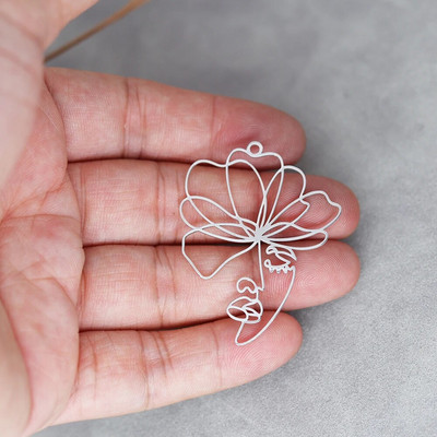 Ανοξείδωτο ατσάλι Lady Face Vintage Flower DIY φούντες σκουλαρίκια Personalize μενταγιόν Γούρια για κοσμήματα κατασκευής κολιέ Γυναικεία χειροτεχνία