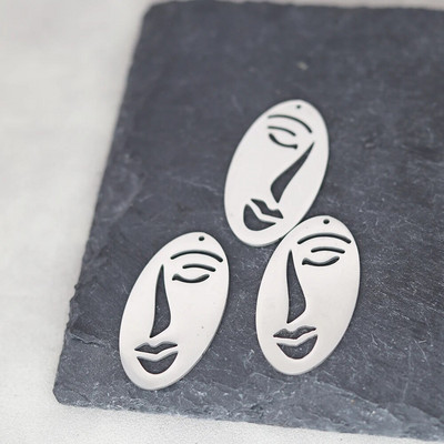 Ανοξείδωτο ατσάλι Lady Face Vintage Flower DIY φούντες σκουλαρίκια Personalize μενταγιόν Γούρια για κοσμήματα κατασκευής κολιέ Γυναικεία χειροτεχνία