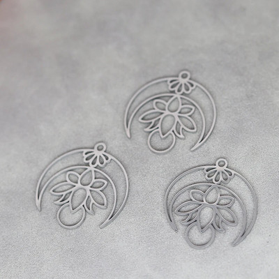 3 τμχ DIY Vintage Φούντες Σκουλαρίκι Flower Art Line Κρεμαστό Γούρια από ανοξείδωτο ατσάλι για Κολιέ κατασκευής κοσμημάτων Γυναικεία κοριτσίστικη χειροτεχνία