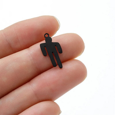 Smiješni crtani grafiti Srednji prst Stickman Diy viseći privjesci za žene Veleprodaja privjesaka od nehrđajućeg čelika, lot nakita