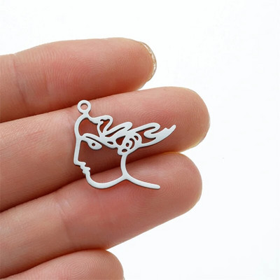 Smiješni crtani grafiti Srednji prst Stickman Diy viseći privjesci za žene Veleprodaja privjesaka od nehrđajućeg čelika, lot nakita