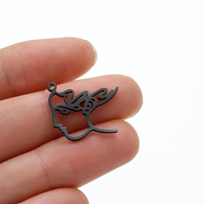 Smiješni crtani grafiti Srednji prst Stickman Diy viseći privjesci za žene Veleprodaja privjesaka od nehrđajućeg čelika, lot nakita