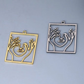 3 kom/lot Hands on Her Face Šarm Pravokutni umjetnički privjesak za izradu nakita Ogrlica DIY Rukotvorine Dobavljač