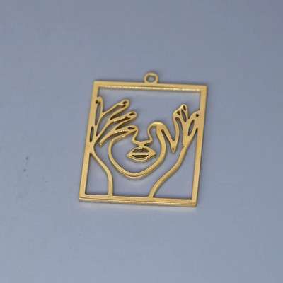 3 kom/lot Hands on Her Face Šarm Pravokutni umjetnički privjesak za izradu nakita Ogrlica DIY Rukotvorine Dobavljač