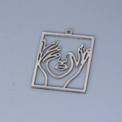 3 kom/lot Hands on Her Face Šarm Pravokutni umjetnički privjesak za izradu nakita Ogrlica DIY Rukotvorine Dobavljač