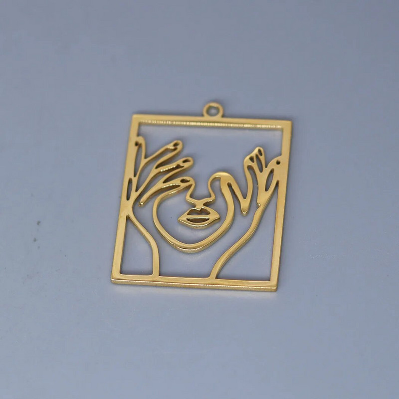 3 kom/lot Hands on Her Face Šarm Pravokutni umjetnički privjesak za izradu nakita Ogrlica DIY Rukotvorine Dobavljač