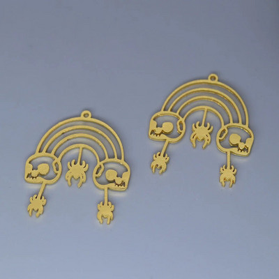 5 vnt./stal. Minimalistiniai vorų skeletai debesys kaukolės žavesio pakabukai, pasidaryk pats iš nerūdijančio plieno rankų darbo juvelyriniai dirbiniai