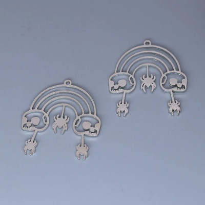 5 vnt./stal. Minimalistiniai vorų skeletai debesys kaukolės žavesio pakabukai, pasidaryk pats iš nerūdijančio plieno rankų darbo juvelyriniai dirbiniai